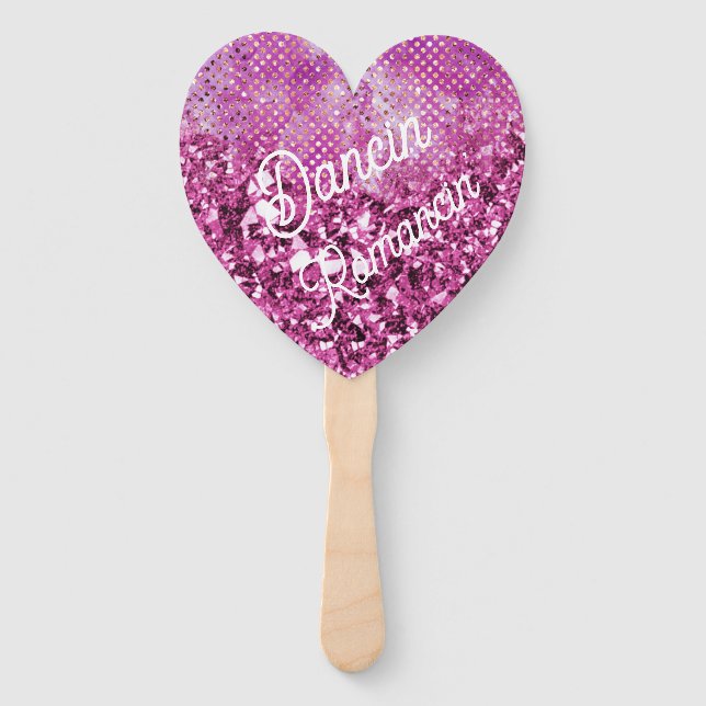 Leque Dancin' Romancin' Coração Rosa (Frente)