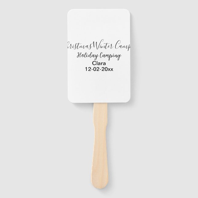 Leque Data de adição personalizada de acampamento de fér (Frente)