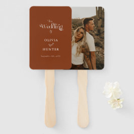 Leque de Cama de Casamento com Foto de Terracota M