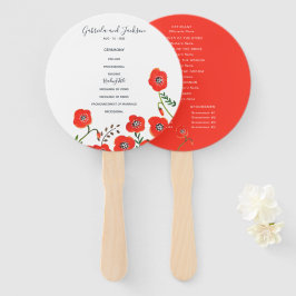 Leque de casamento de primavera com papoulas verme