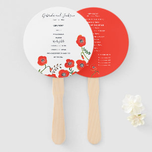 Leque de casamento de primavera com papoulas verme