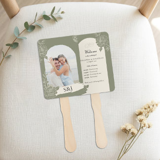 Leque de Cerimônia de Casamento com Arco Floral em