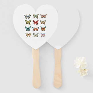 Leque de Mão Borboleta Colorida para Eventos de Ve
