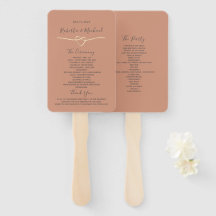 Leque de Mão de Programa de Casamento de Terracota