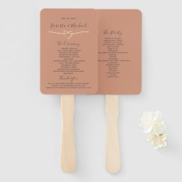 Leque de Mão de Programa de Casamento de Terracota