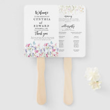 Leque de Mão para Casamento com Flores Silvestres 