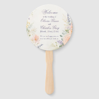 Leque de Mão para Casamento de Jardim de Primavera