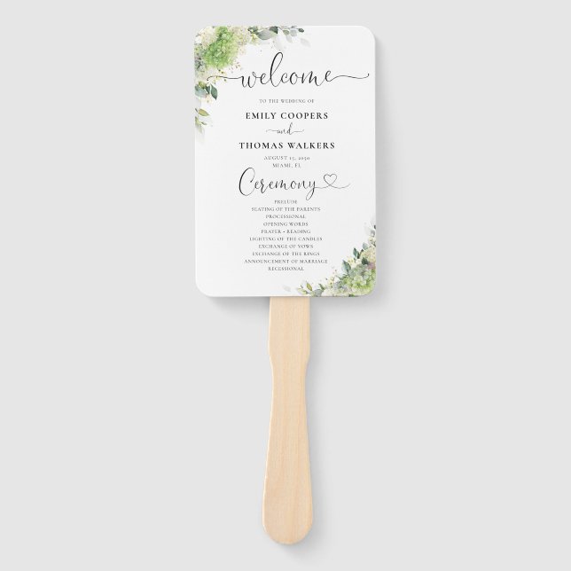 Leque de Mão para Programa de Casamento com Hortên (Frente)