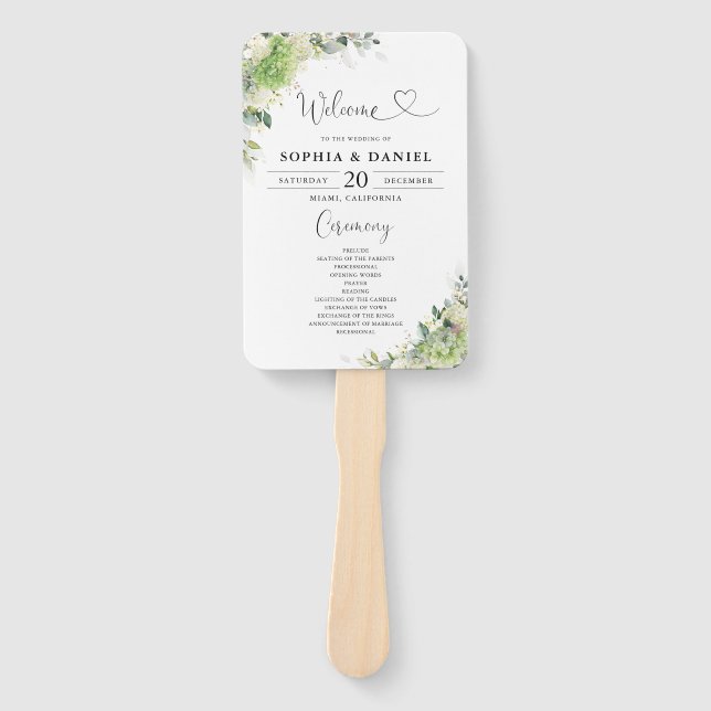 Leque de Mão para Programa de Casamento com Hortên (Frente)