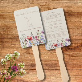 Leque de Mão para Programa de Casamento no Jardim