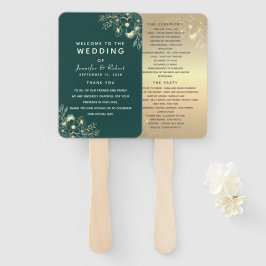 Leque de Mão para Programa de Casamento Verde Esme