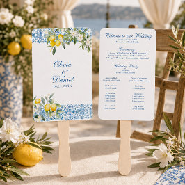 Leque de Programa de Casamento de Limão Mediterrân