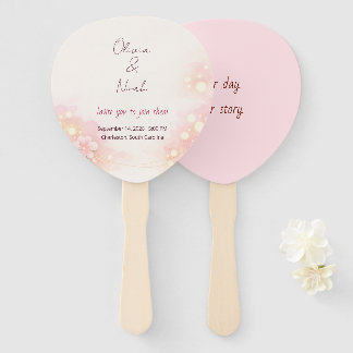 Leque de Programa de Casamento Floral em Aquarela