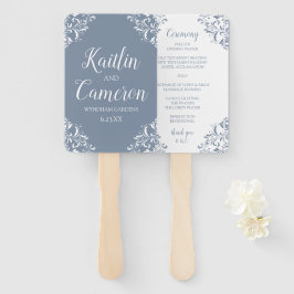 Leque de Programa de Casamento | Nadine (Azul Empo