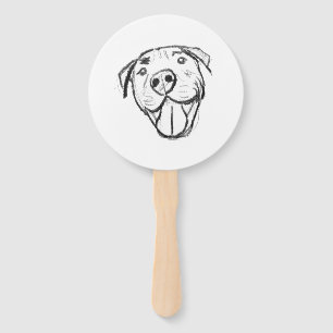 Leque desenho pitbull simples amantes de cães preto bran