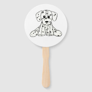 Leque Desenho simples de um cão dalmata de pelúcia em pr