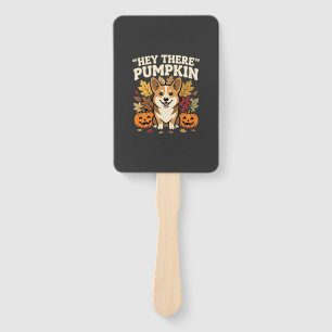 Leque Design de Abóbora Olá da Corgi no Halloween