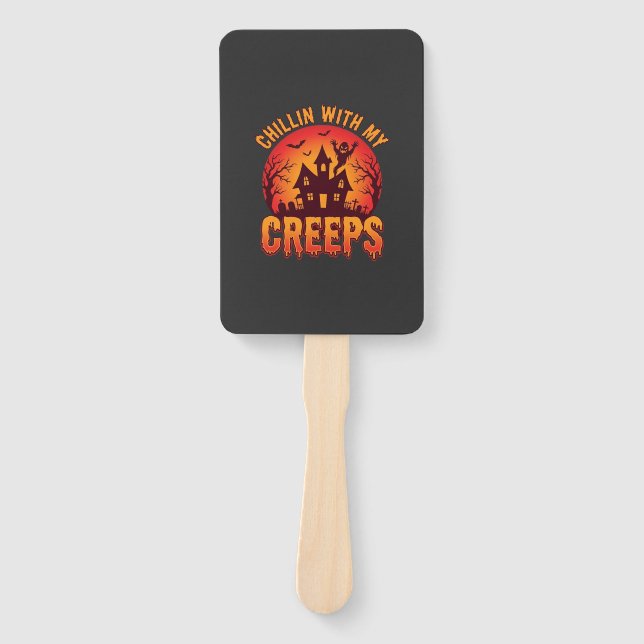 Leque Design de Camiseta de Halloween Chillin With My Cr (Frente)