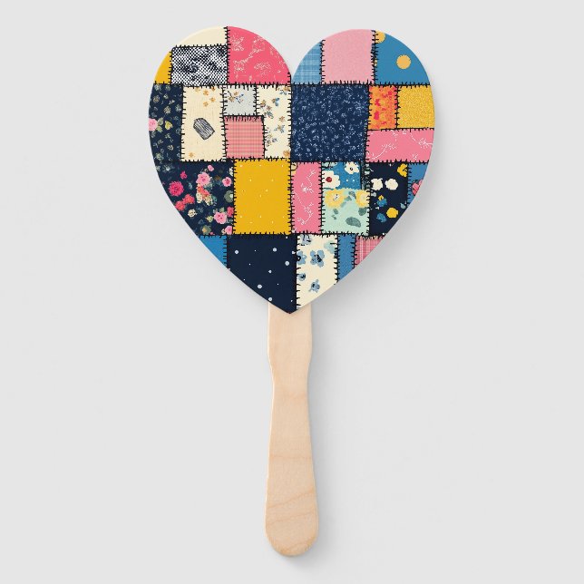Leque Design de Patchwork Adorável, Padrão Reprodutivo (Frente)