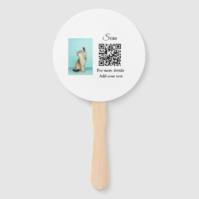 Leque Detalhes simples do nome do animal QR código adici (Frente)