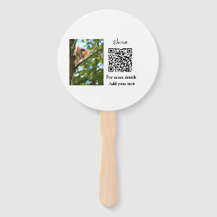 Leque Detalhes simples do nome do animal QR código adici