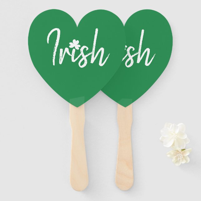 Leque Dia de São Patrício de Shamrock irlandês (Frente e Verso)