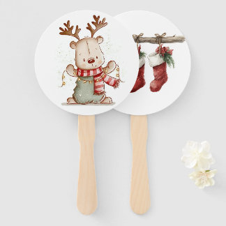Leque Dobrável de Festa de Natal Fofo
