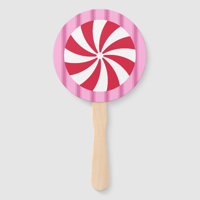 Leque Doces de hortelã-pimenta cor-de-rosa, divertida e  (Frente)