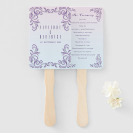 Leque Dois noivos de casamento lilás