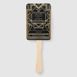 Leque Dourado fã do programa de casamento Art Deco