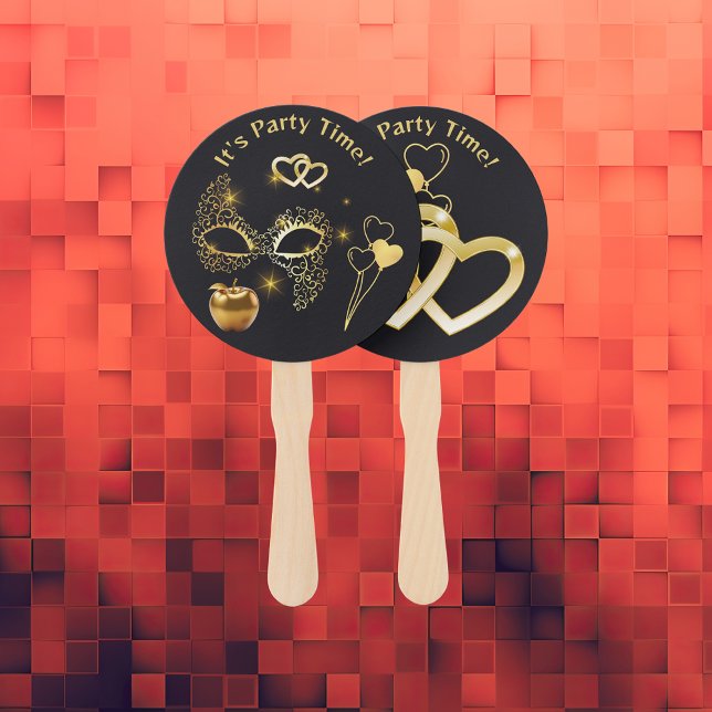 Leque Dourado Mascarada, é hora da festa | (Criador carregado)