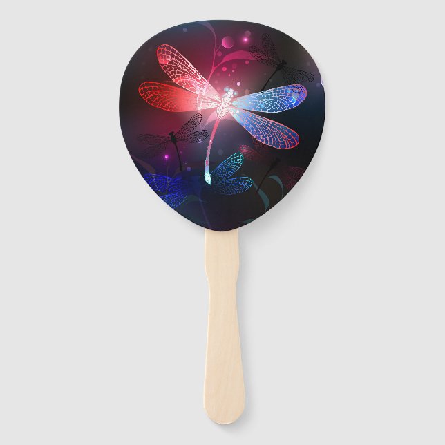 Leque Dragonfly vermelha (Frente)