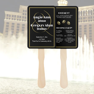 Leque Dramática Cerimônia Dourada Elegante de Las Vegas