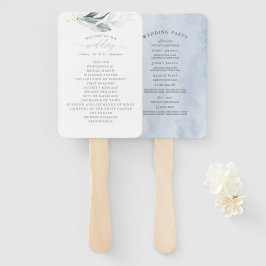 Leque Dreamy Greenery Dusty Blue Wedding Program