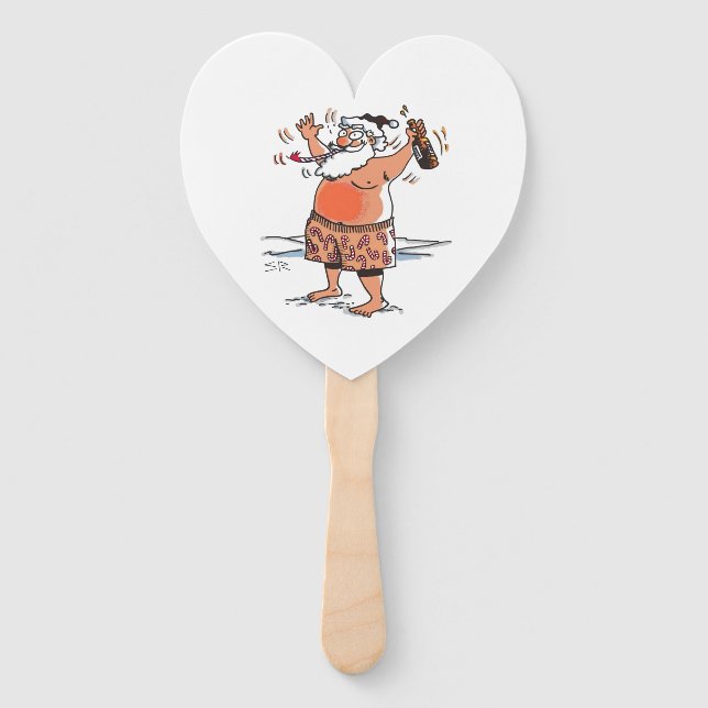Leque Drunk Santa heart hand fans (Frente)