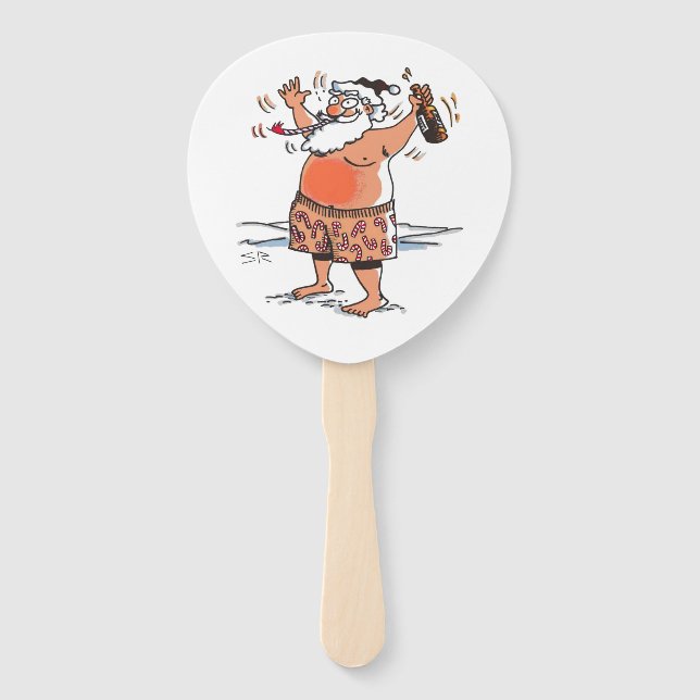 Leque Drunk Santa paddle hand fans (Frente)