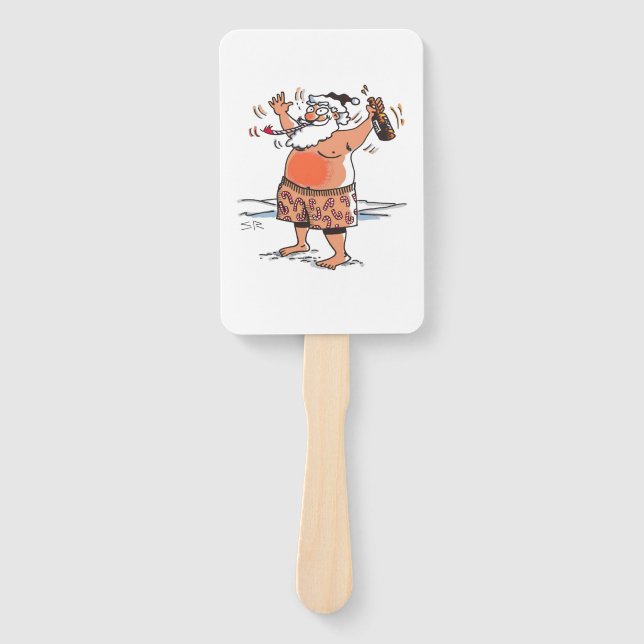 Leque Drunk Santa rectangle hand fans (Frente)
