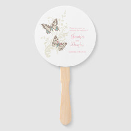 Leque Duas borboletas com tinta gráfica fãs do programa 