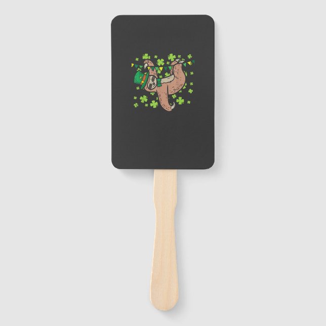Leque Duende Irlandês Sloth Shamrock St Patricks Day An (Frente)