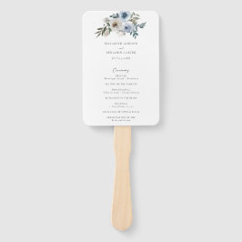 Leque Dusty Blue Floral Program Ceremony Bridal