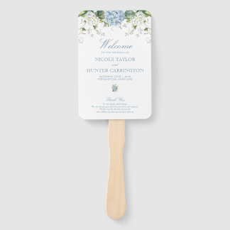 Leque Dusty Blue Hydrangea Wedding Ceremony Program