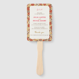 Leque Dusty Brunt Orange Peony Flowers Casamento outono