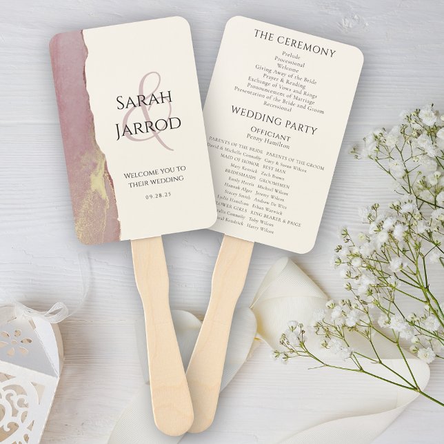 Leque Dusty Pink Conjunto de Ventiladores de Casamento (Criador carregado)