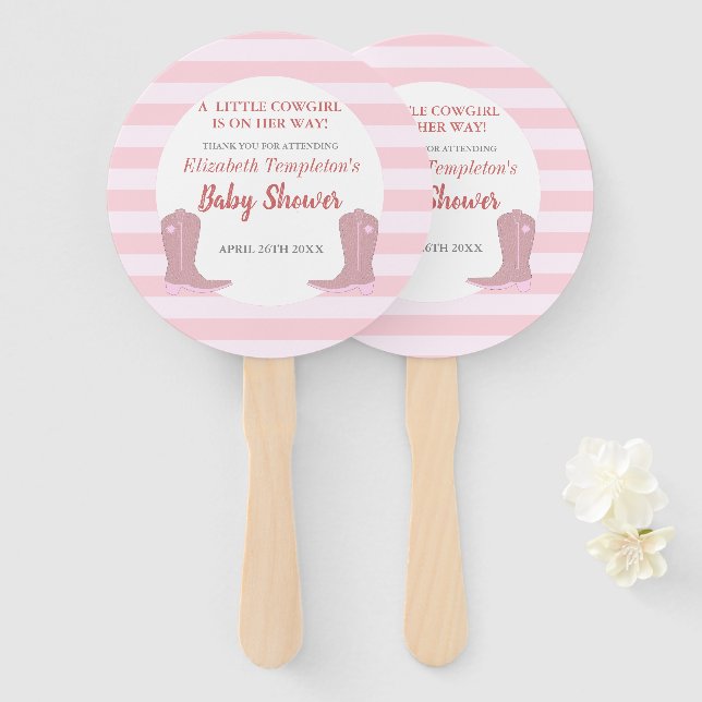 Leque É um Chá de fraldas de Cowgirl (Frente e Verso)