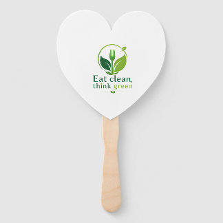 Leque Eat clean, think green hand fan