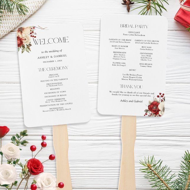 Leque Elegant Christmas Winter Floral (Criador carregado)