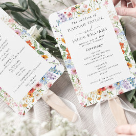 Leque Elegant Colorful Wildflower Wedding Program
