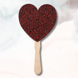 Leque Elegant Red Confetti on Black Glitter Style