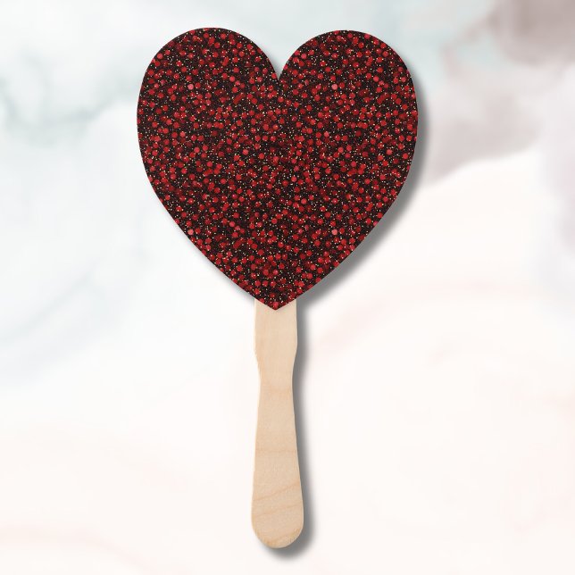 Leque Elegant Red Confetti on Black Glitter Style (Criador carregado)