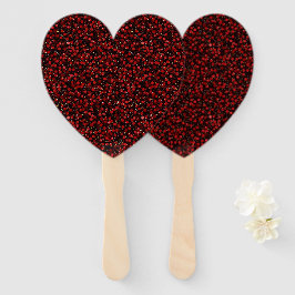 Leque Elegant Red Confetti on Black Glitter Style